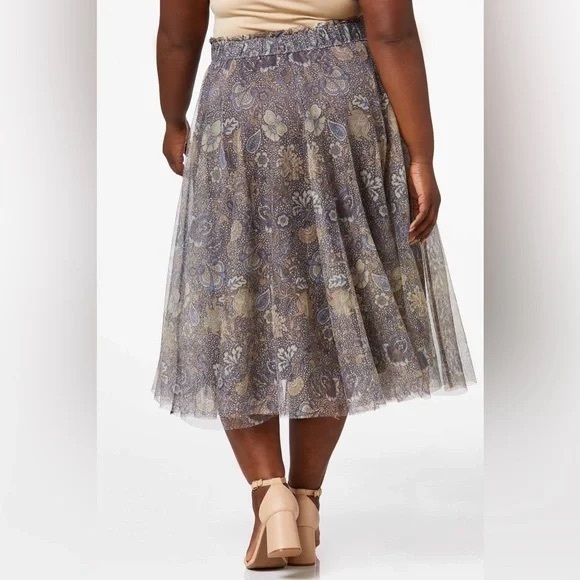 ❄️ Cato | PLUS SIZE FLORAL MESH MIDI SKIRT EVENTIDE SIZE 26/28 - Picture 5 of 6